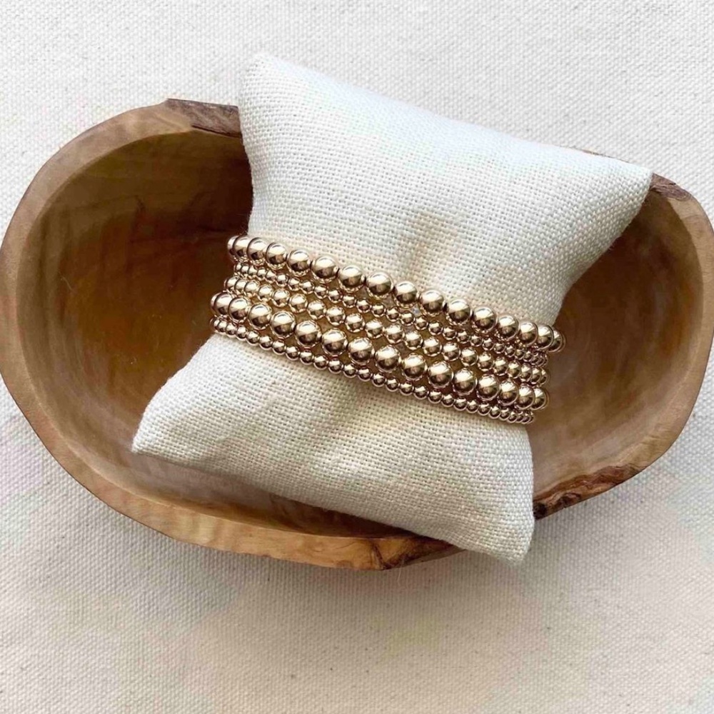 14k Gold Beaded Bracelet Stackable